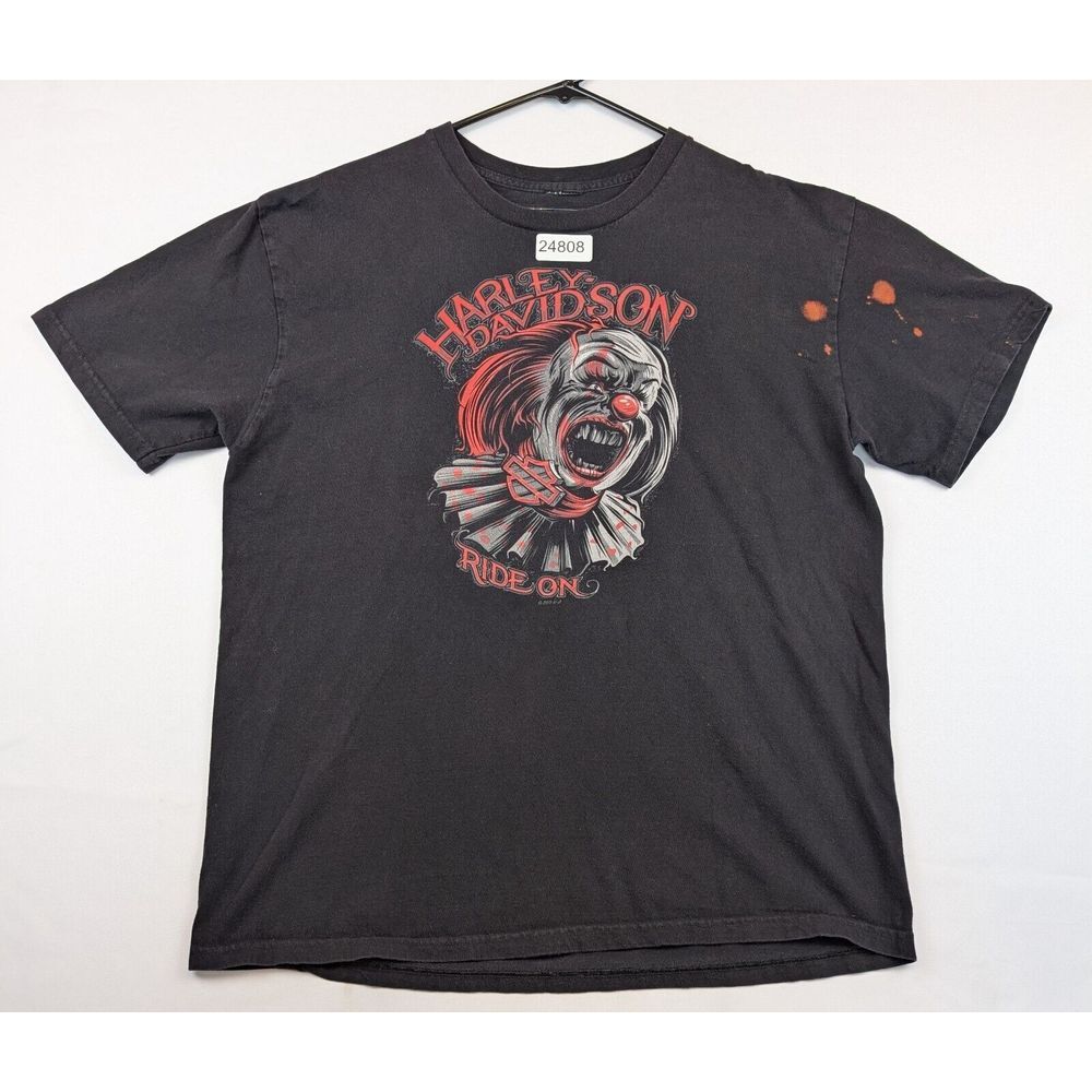 Harley-Davidson Motorcycle Silverton Colorado‎ T-Shirt Men Black Evil Clown Read